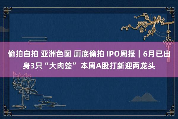 偷拍自拍 亚洲色图 厕底偷拍 IPO周报｜6月已出身3只“大肉签” 本周A股打新迎两龙头