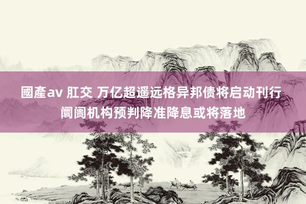 國產av 肛交 万亿超遥远格异邦债将启动刊行 阛阓机构预判降准降息或将落地