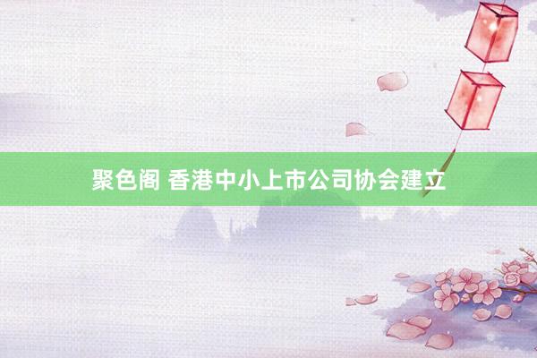 聚色阁 香港中小上市公司协会建立
