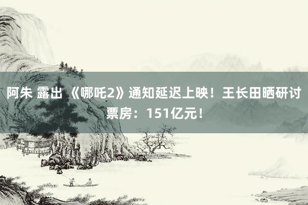 阿朱 露出 《哪吒2》通知延迟上映！王长田晒研讨票房：151亿元！