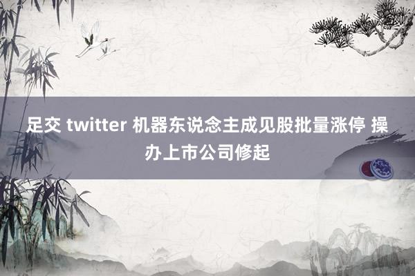 足交 twitter 机器东说念主成见股批量涨停 操办上市公司修起