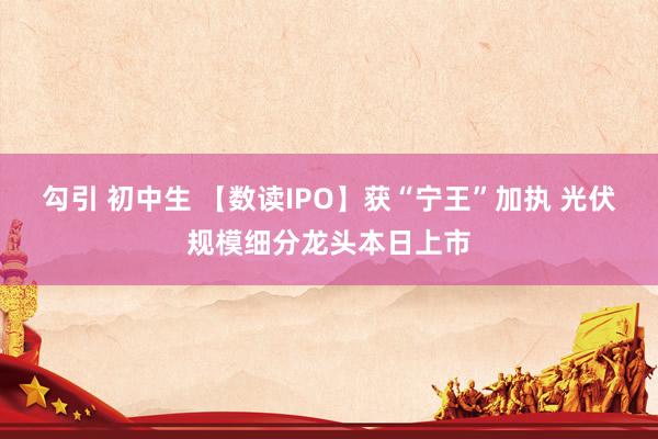 勾引 初中生 【数读IPO】获“宁王”加执 光伏规模细分龙头本日上市