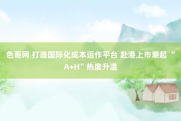色哥网 打造国际化成本运作平台 赴港上市潮起 “A+H”热度升温